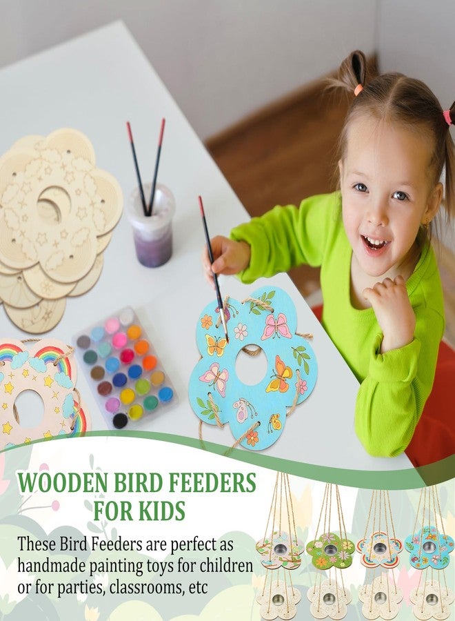 DoubleFill مجموعة أدوات صنع مغذيات الطيور من دبل فيل، 24 قطعة، للأطفال من سن 3 إلى 8 سنوات. اصنع بنفسك مغذيات طيور خشبية، أنشطة فنية وحرفية للأطفال. اصنع بنفسك زينة خشبية غير مكتملة، مجموعات تلوين، أشغال يدوية خارجية لعيد الحب. - Image 5